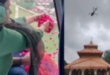 Photo of सावन का तीसरा सोमवार: बरेली में अफसरों ने हेलीकॉप्टर से कांवड़ियों पर बरसाए फूल