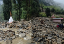 Photo of टिहरी में बादल फटा: भारी मात्रा में आया मलबा, भागीरथी का प्रवाह रुकने से बनी झील