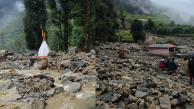 Photo of टिहरी में बादल फटा: भारी मात्रा में आया मलबा, भागीरथी का प्रवाह रुकने से बनी झील