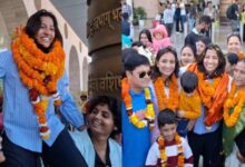 Photo of दून एयरपोर्ट पर स्नेह राणा का ढोल नगाड़ों से स्वागत