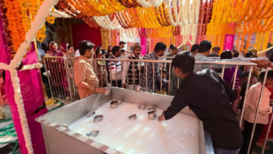 Photo of कुरुक्षेत्र में 56 हजार लीटर गंगाजल से अभिषेक, लाखों भक्तों की भीड़