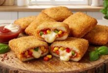 Photo of बिना ओवन और मैदा के घर पर इस आसान रेसिपी से बनाएं बाजार जैसा चीजी ब्रेड पिज्जा पॉकेट