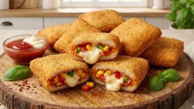 Photo of बिना ओवन और मैदा के घर पर इस आसान रेसिपी से बनाएं बाजार जैसा चीजी ब्रेड पिज्जा पॉकेट