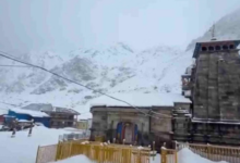 Photo of कपाट खुलने से पहले केदारनाथ धाम में हुई बर्फबारी, उत्तराखंड में आज तूफान और ओलावृष्टि की चेतावनी